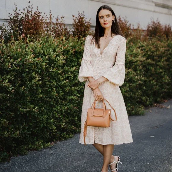 😍 Stella Mini Satchel Bag - Genuine Leather - Pale Rose - Picture 12 of 14